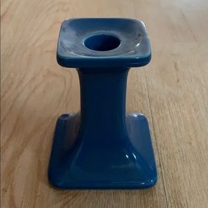 Blue ceramic candleholder